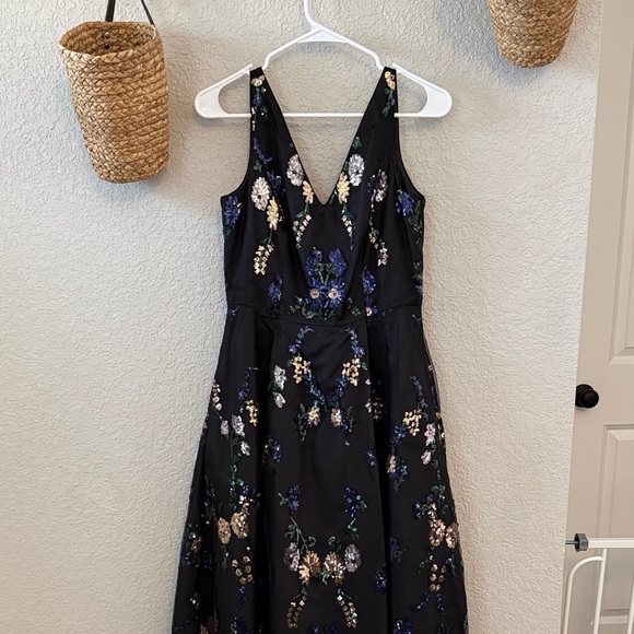 Calvin Klein Dresses & Skirts - Calvin Klein Black and Blue Floral Prom Dress